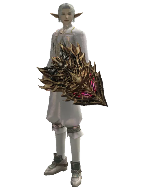 Vesper Shield on a male Elf, front view