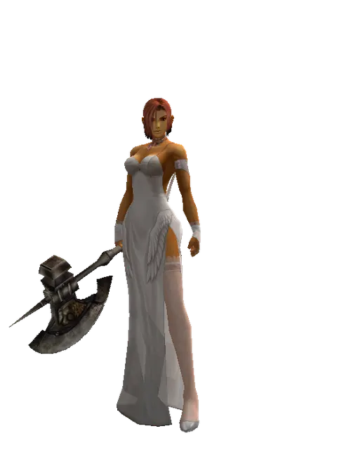 Battle Axe on a female Human fighter, front view