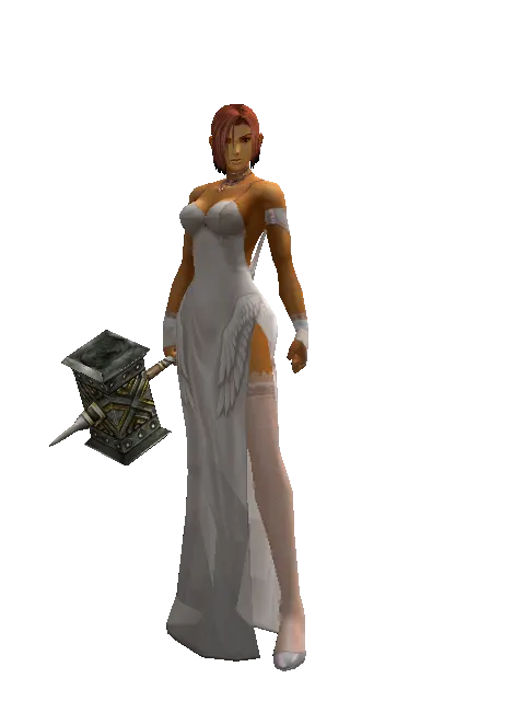 Big Hammer on a female Human fighter, front view