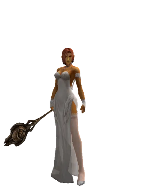 Club of Nature on a female Human fighter, front view