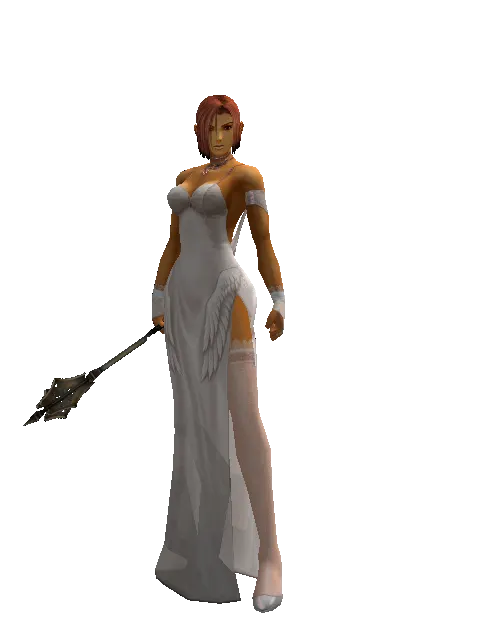 Dwarven Mace on a female Human fighter, front view