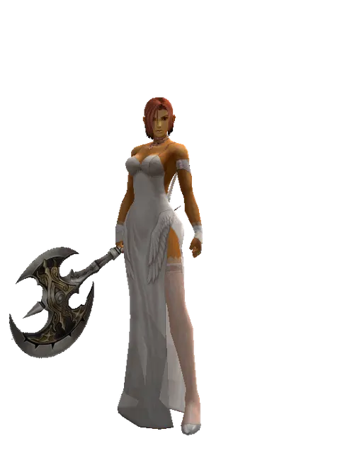 Ecliptic Axe on a female Human fighter, front view