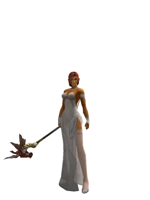 Flaming Dragon Skull on a female Human fighter, front view