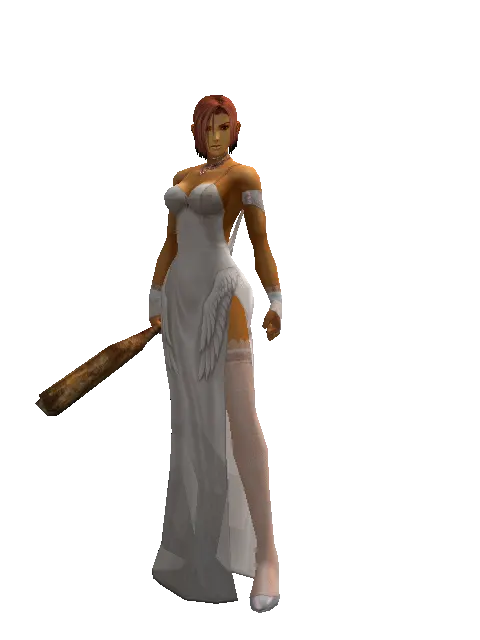 Gallint's Oak Wand on a female Human fighter, front view