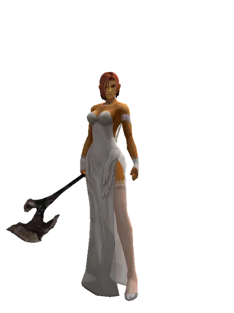 Heavy Bone Club on a female Human fighter, front view