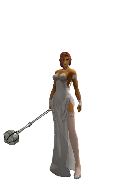 Heavy Mace on a female Human fighter, front view