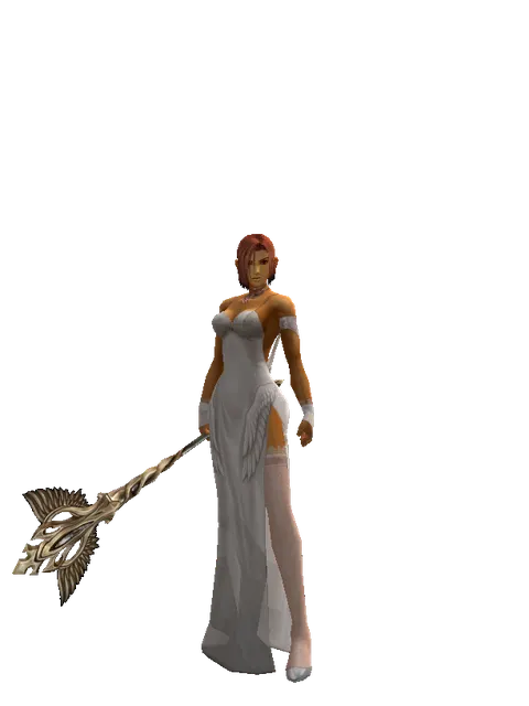 Infinity Rod on a female Human fighter, front view