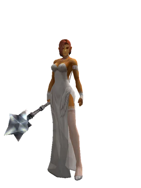 Meteor Shower on a female Human fighter, front view