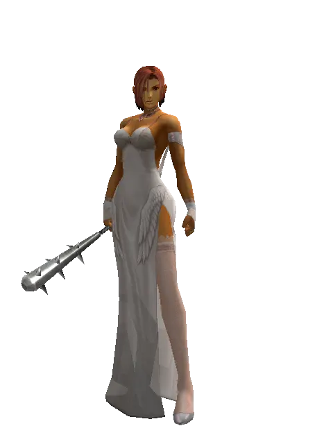 Skull Breaker on a female Human fighter, front view