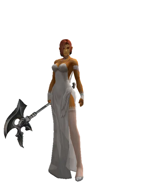 Skull Graver on a female Human fighter, front view