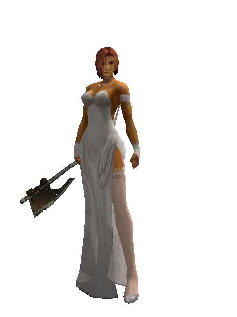 Tomahawk on a female Human fighter, front view