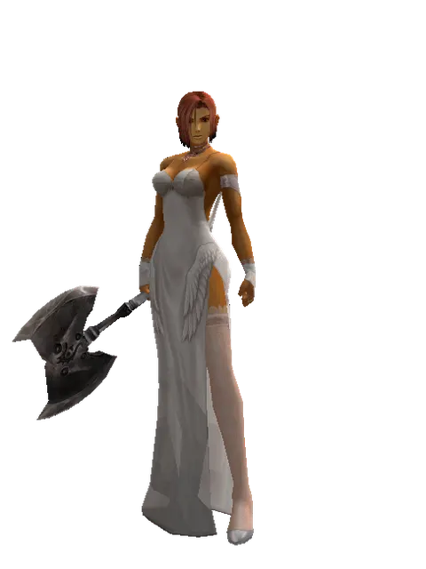 War Axe on a female Human fighter, front view