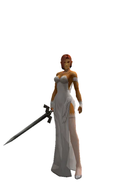 Blood Saber on a female Human fighter, front view