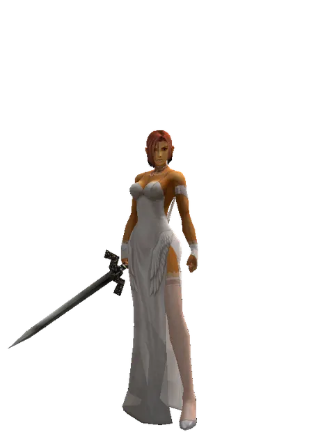 Broadsword on a female Human fighter, front view