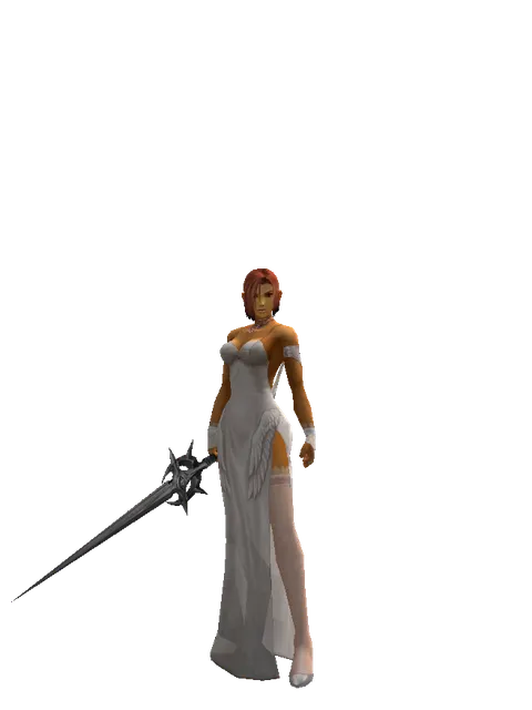 Ecliptic Sword on a female Human fighter, front view