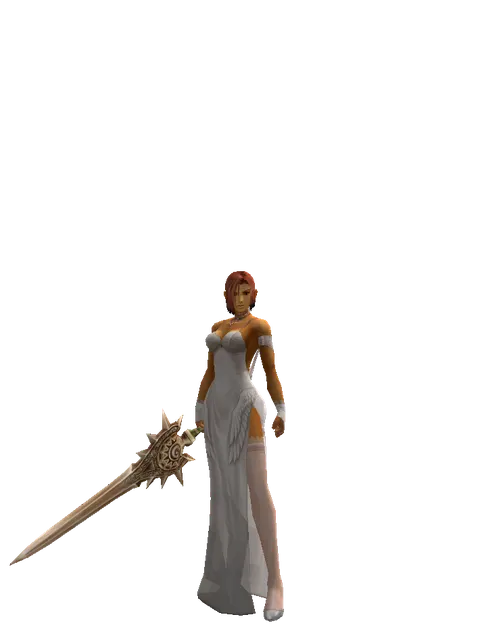 Forgotten Blade on a female Human fighter, front view