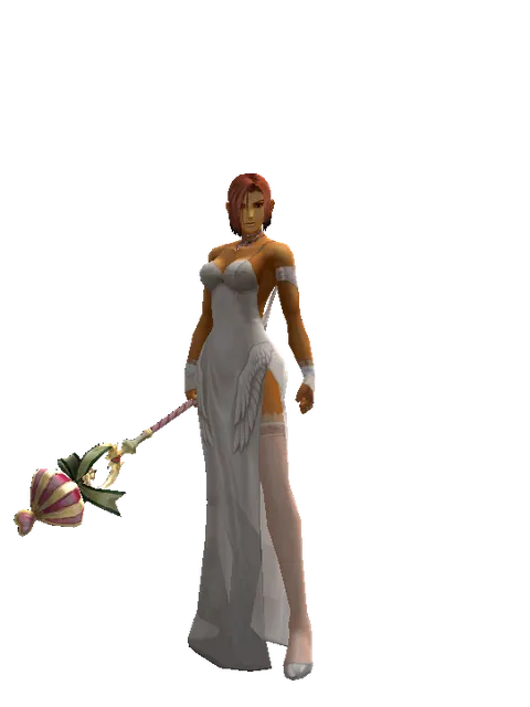 Gatekeeper Transformation Stick on a female Human fighter, front view