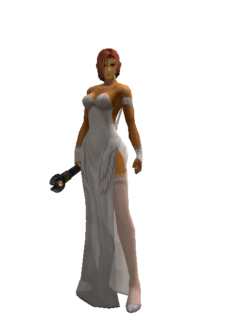 Golem Transformation Stick on a female Human fighter, front view