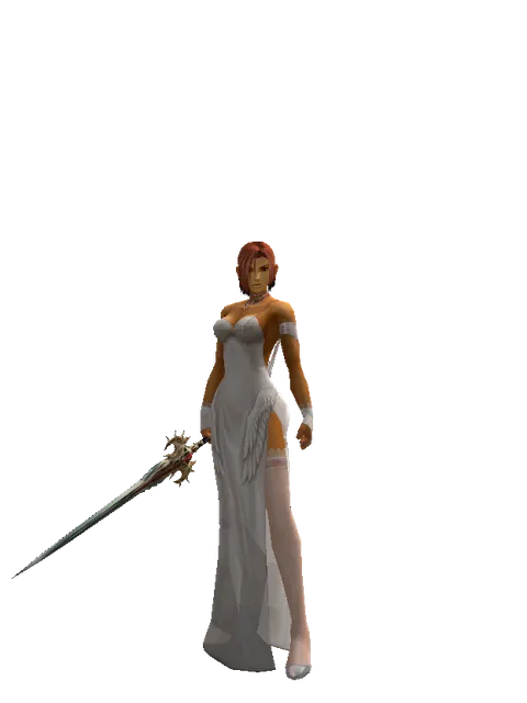 Icarus Spirit on a female Human fighter, front view