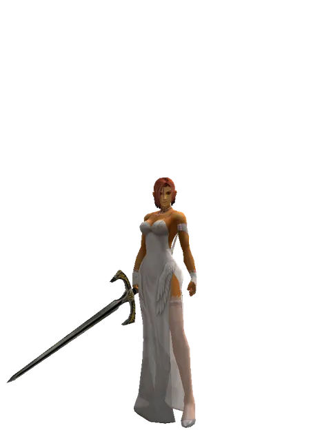 Knight's Sword on a female Human fighter, front view