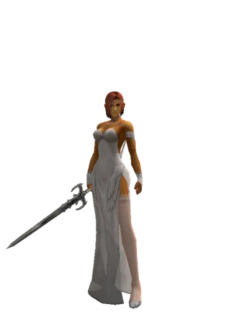 Priest Sword on a female Human fighter, front view