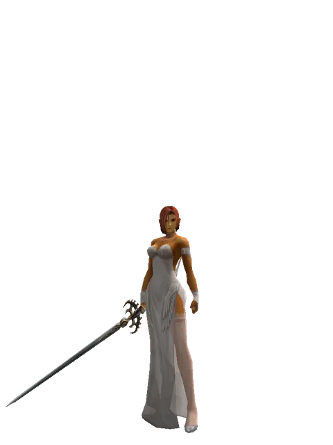 Raid Sword on a female Human fighter, front view