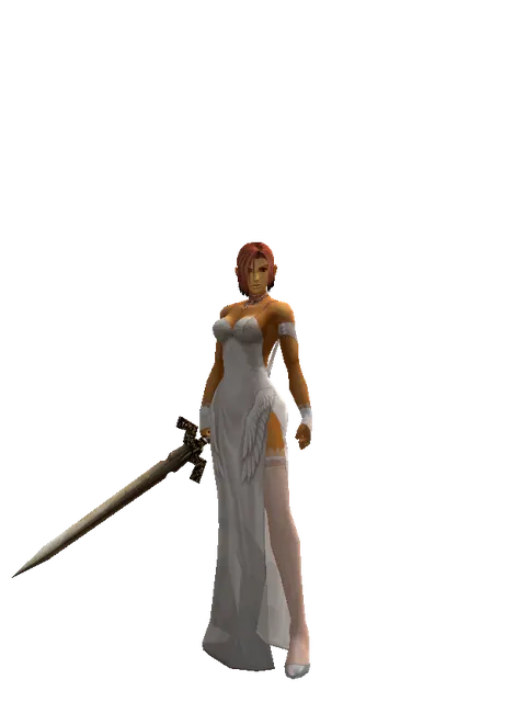 Spinebone Sword on a female Human fighter, front view