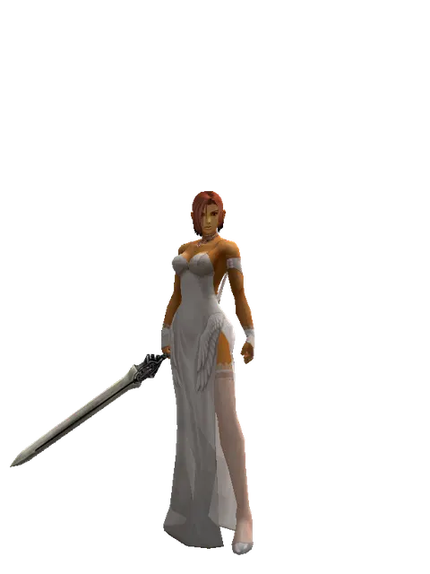 Spirit Sword on a female Human fighter, front view