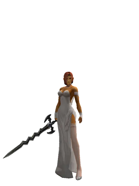 Stormbringer on a female Human fighter, front view