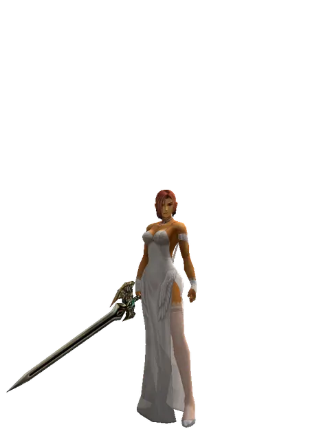 Sword of Delusion on a female Human fighter, front view