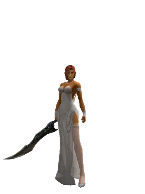 Sword of Limit on a female Human fighter, front view