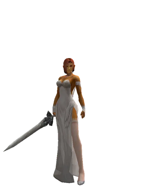 Sword of Mystic on a female Human fighter, front view
