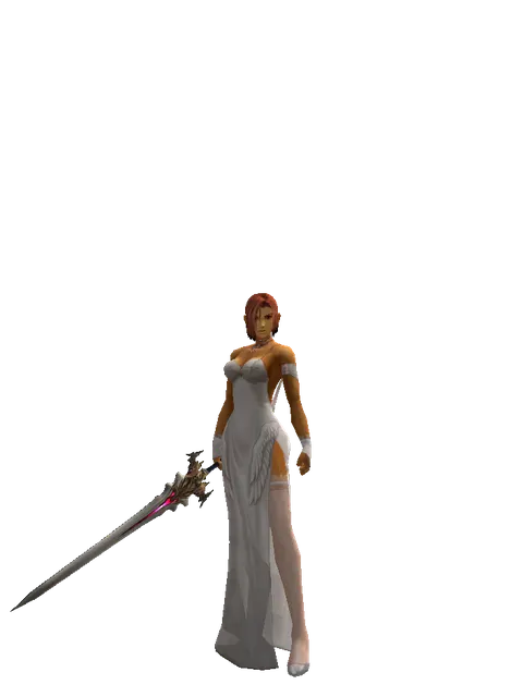 Vesper Sword on a female Human fighter, front view
