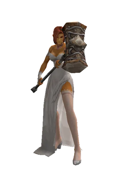 Atuba Hammer on a female Human fighter, front view