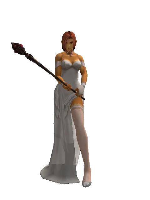 Atuba Mace on a female Human fighter, front view