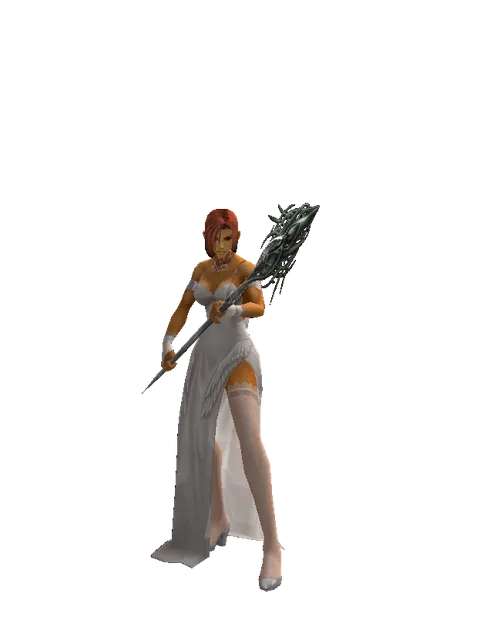 Branch of the Mother Tree on a female Human fighter, front view