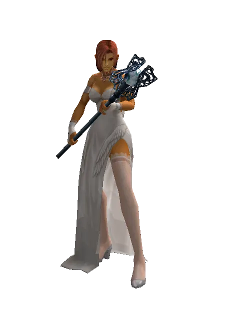 Conjuror's Staff on a female Human fighter, front view