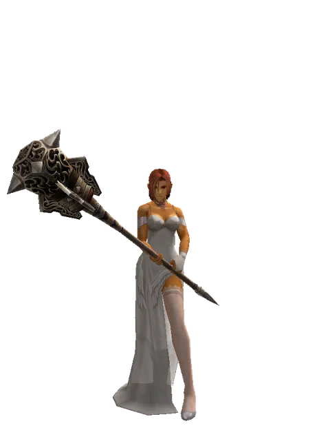 Destroyer Hammer on a female Human fighter, front view
