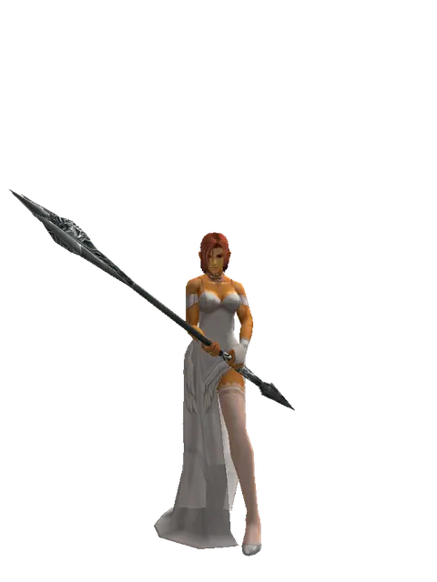 Doom Crusher on a female Human fighter, front view