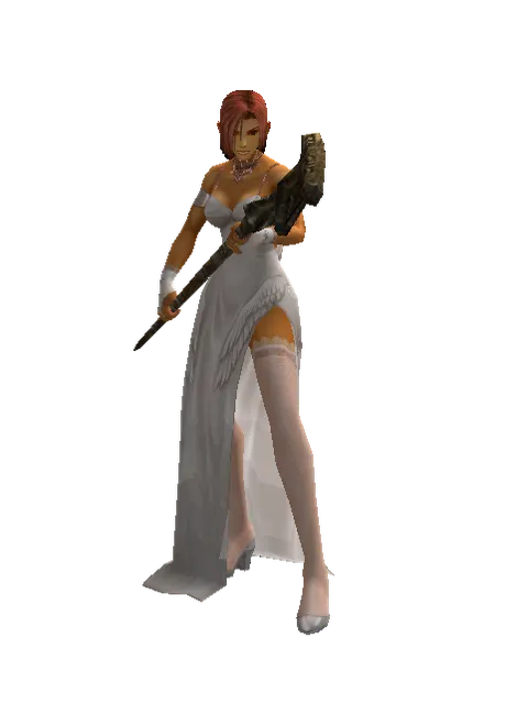 Eldritch Staff on a female Human fighter, front view