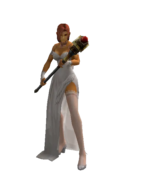 Ghost Staff on a female Human fighter, front view