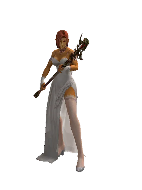 Ghoul's Staff on a female Human fighter, front view