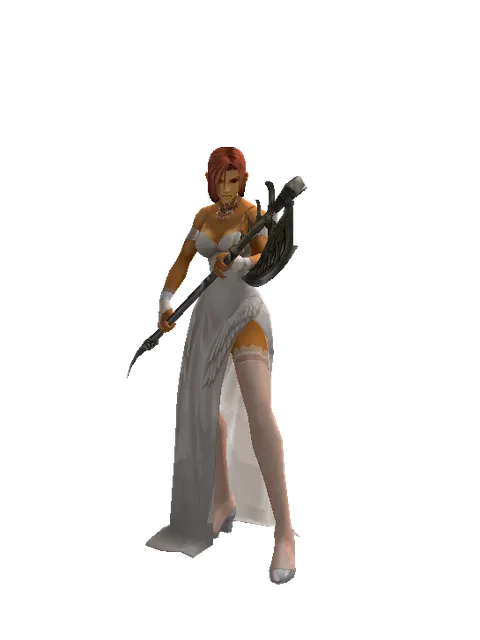 Heavy Doom Axe on a female Human fighter, front view