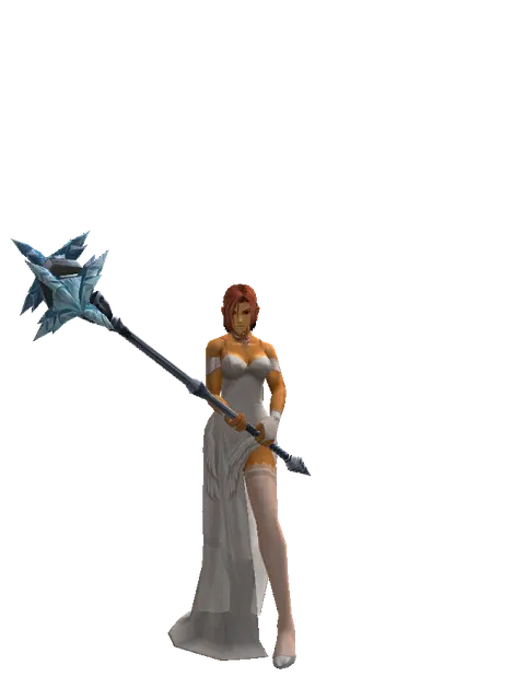 Ice Storm Hammer on a female Human fighter, front view