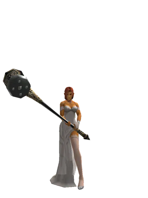 Infinity Crusher on a female Human fighter, front view