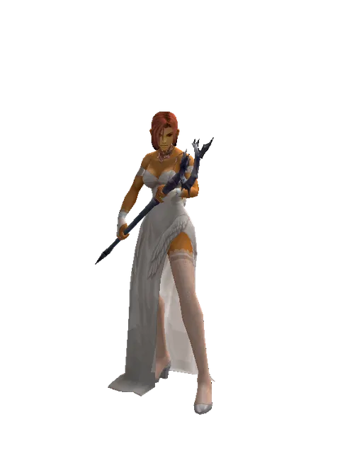 Mystic Staff on a female Human fighter, front view
