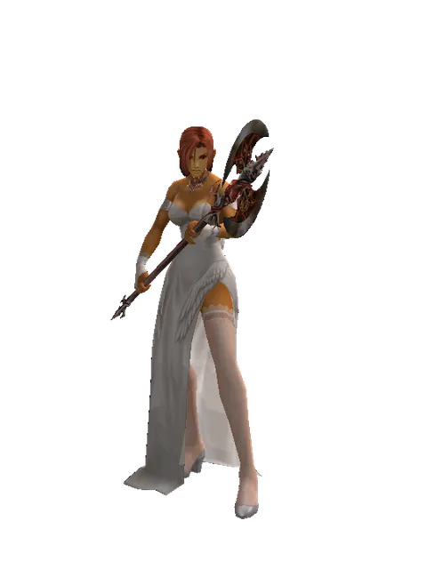 Pa'agrian Axe on a female Human fighter, front view