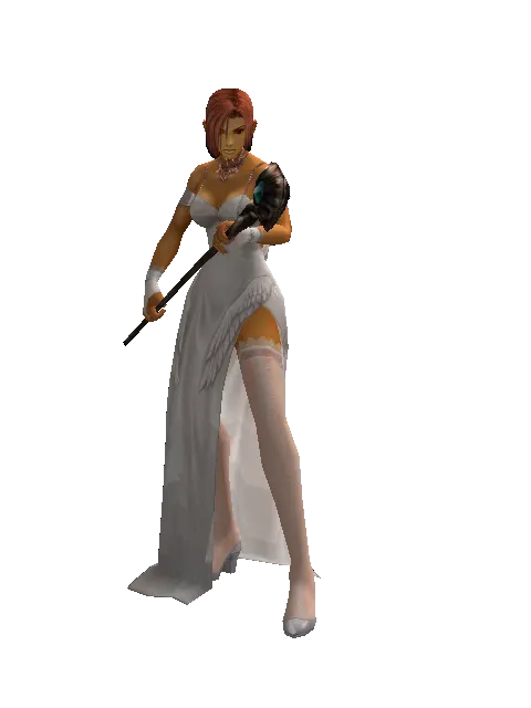 Sprite's Staff on a female Human fighter, front view
