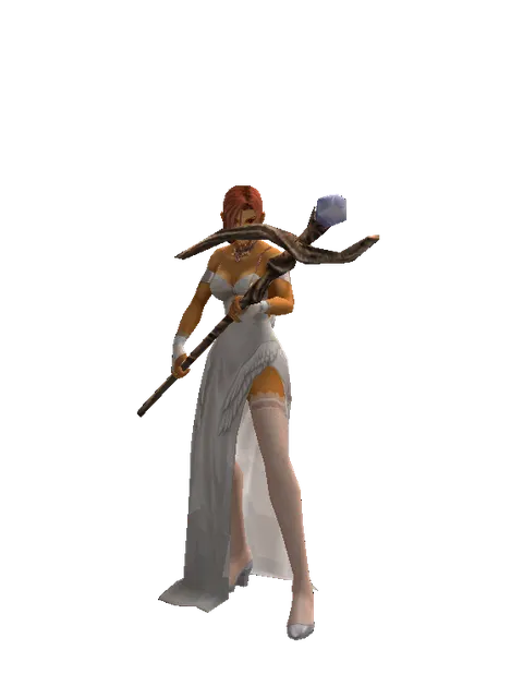 Staff of Magic on a female Human fighter, front view