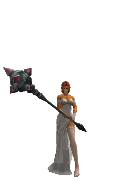 Star Buster on a female Human fighter, front view